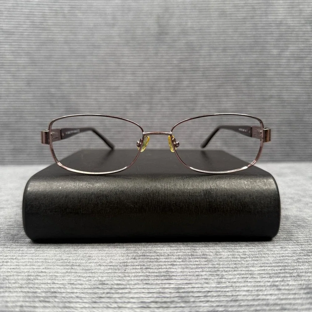 Saks Fifth Avenue 303 0S8R Burgundy Metal Eyeglass Frames Rhinestone 55-16-135